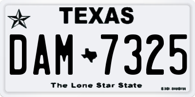 TX license plate DAM7325