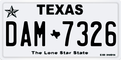 TX license plate DAM7326