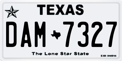 TX license plate DAM7327