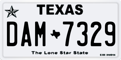 TX license plate DAM7329