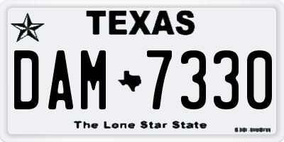 TX license plate DAM7330