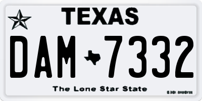 TX license plate DAM7332