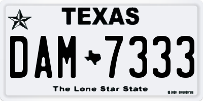 TX license plate DAM7333