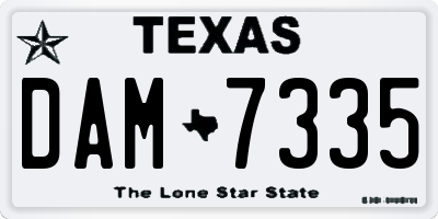 TX license plate DAM7335