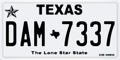 TX license plate DAM7337