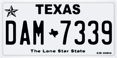 TX license plate DAM7339