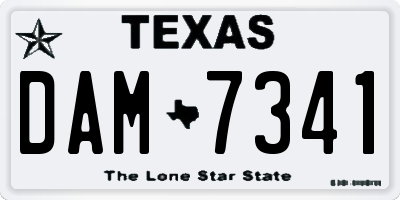 TX license plate DAM7341