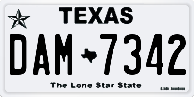 TX license plate DAM7342