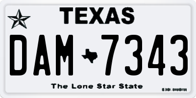 TX license plate DAM7343