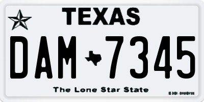 TX license plate DAM7345