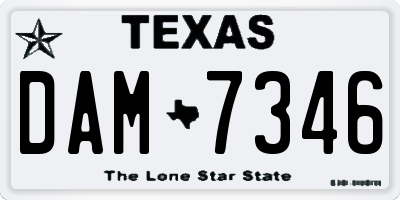 TX license plate DAM7346