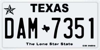 TX license plate DAM7351