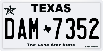 TX license plate DAM7352
