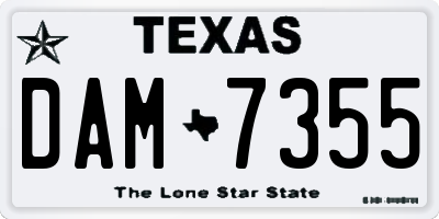 TX license plate DAM7355