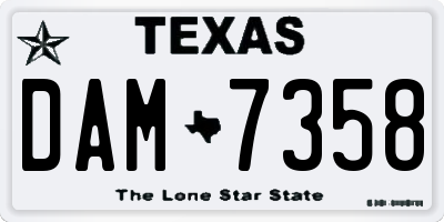 TX license plate DAM7358