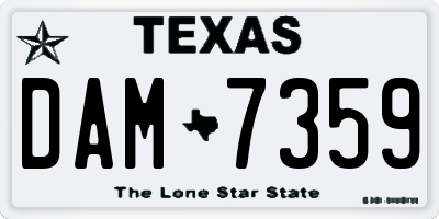 TX license plate DAM7359