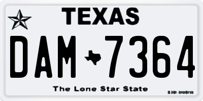 TX license plate DAM7364
