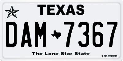 TX license plate DAM7367