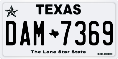 TX license plate DAM7369