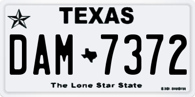 TX license plate DAM7372