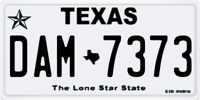 TX license plate DAM7373
