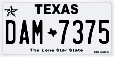 TX license plate DAM7375