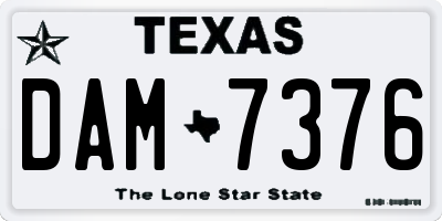 TX license plate DAM7376