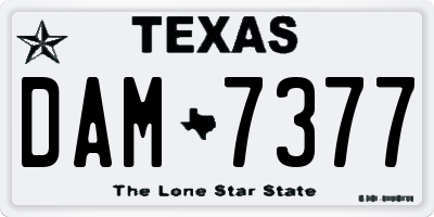TX license plate DAM7377
