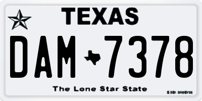 TX license plate DAM7378