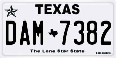 TX license plate DAM7382