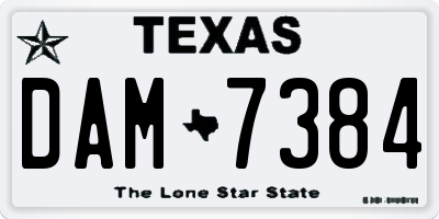 TX license plate DAM7384