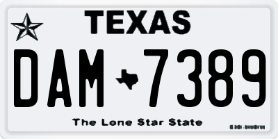 TX license plate DAM7389