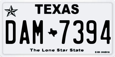 TX license plate DAM7394