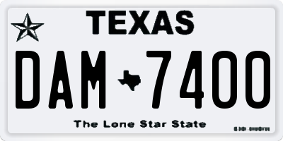 TX license plate DAM7400