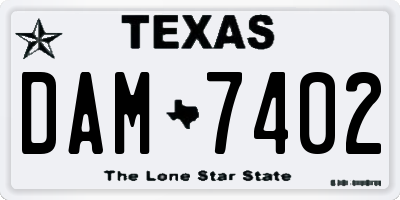 TX license plate DAM7402