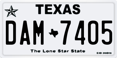 TX license plate DAM7405