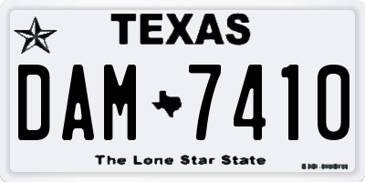 TX license plate DAM7410