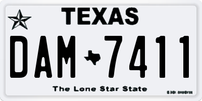 TX license plate DAM7411