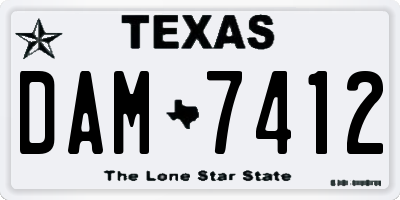 TX license plate DAM7412