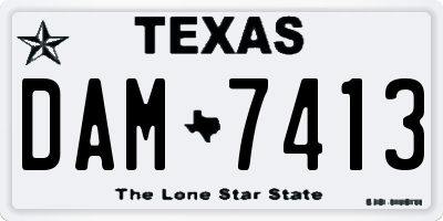 TX license plate DAM7413