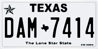 TX license plate DAM7414