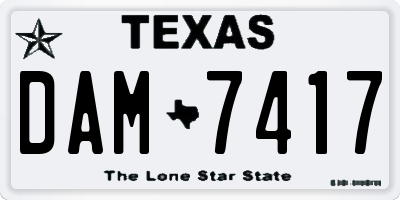 TX license plate DAM7417