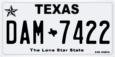 TX license plate DAM7422