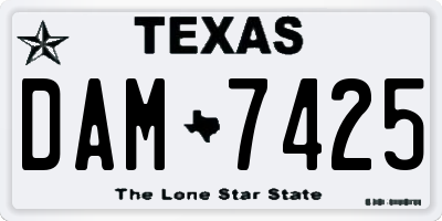 TX license plate DAM7425