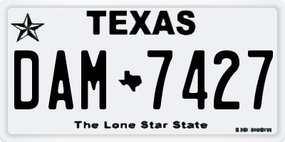 TX license plate DAM7427