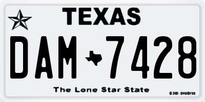 TX license plate DAM7428