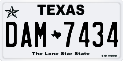 TX license plate DAM7434