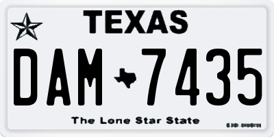 TX license plate DAM7435