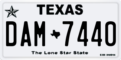 TX license plate DAM7440