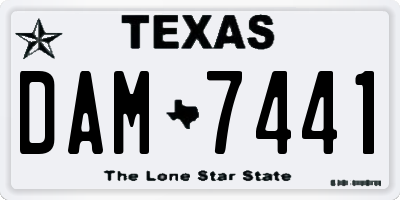TX license plate DAM7441